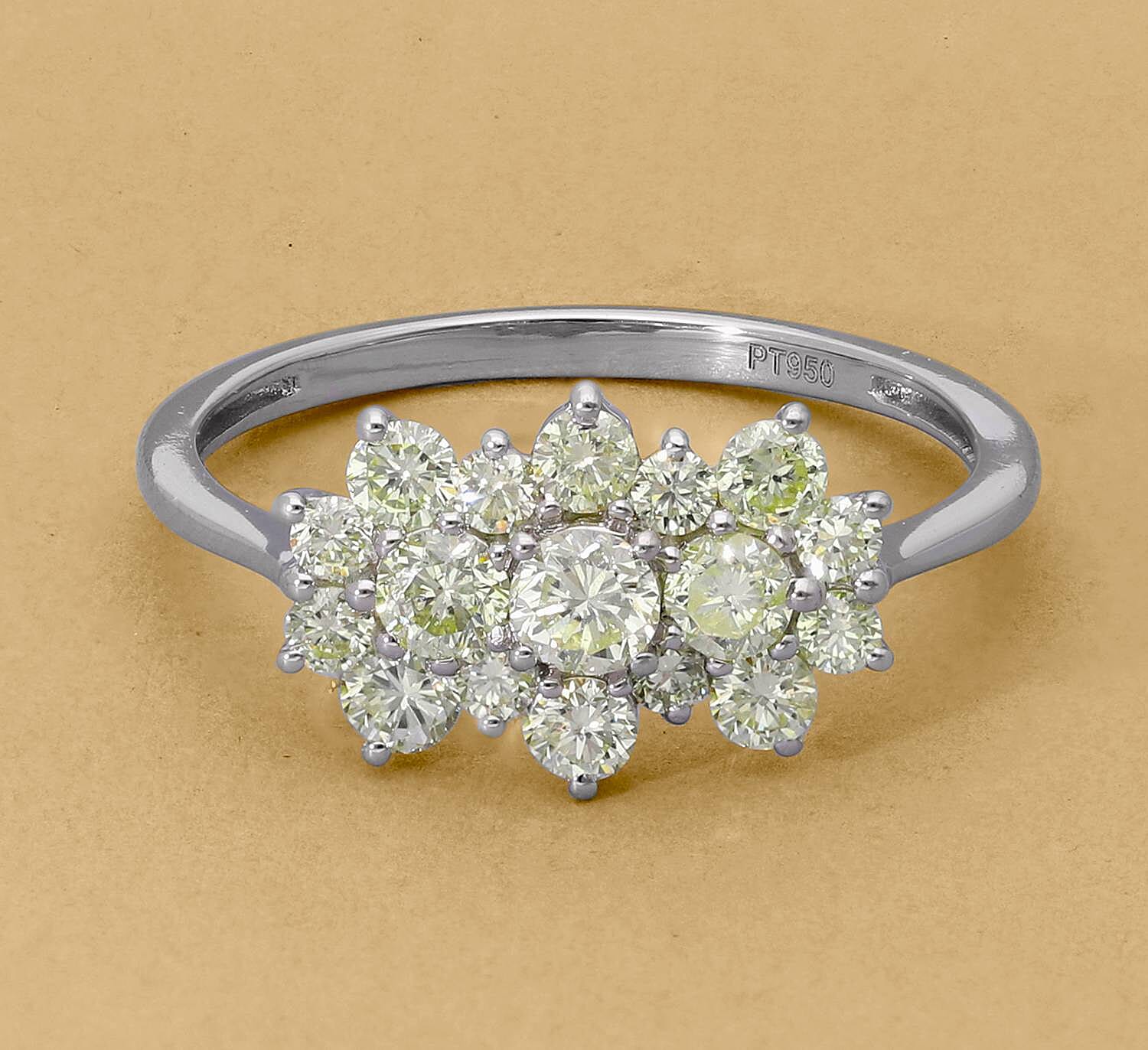 RHAPSODY 950 Platinum SGL Certified Natural Yellow Diamond (SI) Boat Engagement Ring 1.00 Ct. 7196135 4