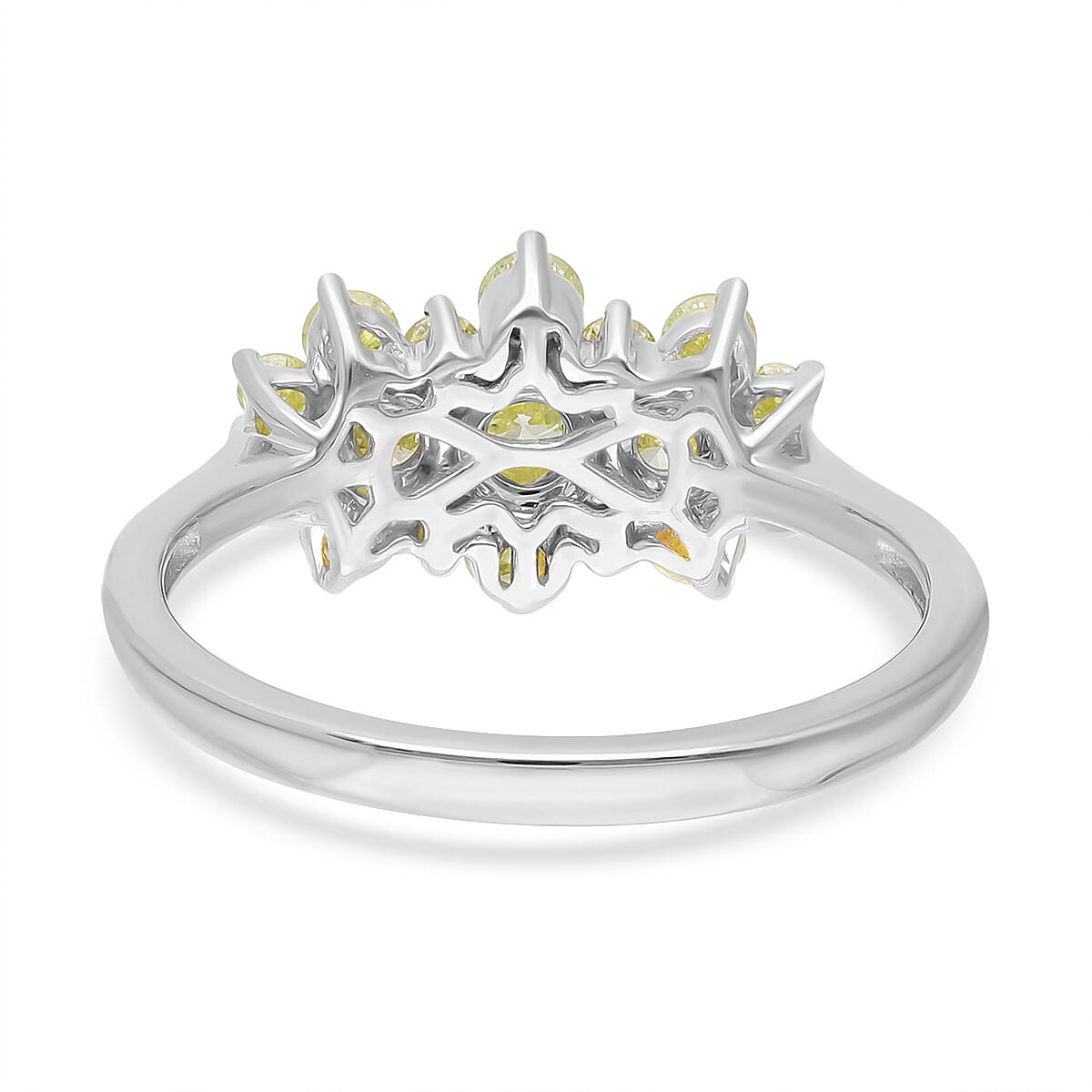 RHAPSODY 950 Platinum SGL Certified Natural Yellow Diamond (SI) Boat Engagement Ring 1.00 Ct. 7196135 10