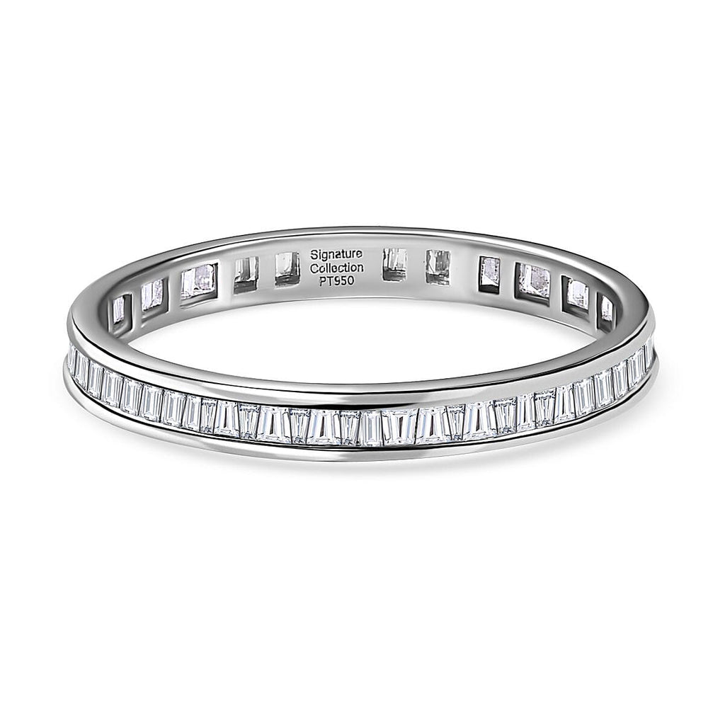 950 Platinum  I1  White Diamond  GH, I1 Band Ring 0.49 ct,  Platinum Wt. 2.7 Gms  0.490  Ct.