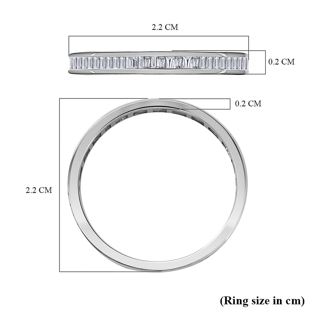 950 Platinum  I1  White Diamond  GH, I1 Band Ring 0.49 ct,  Platinum Wt. 2.7 Gms  0.490  Ct.