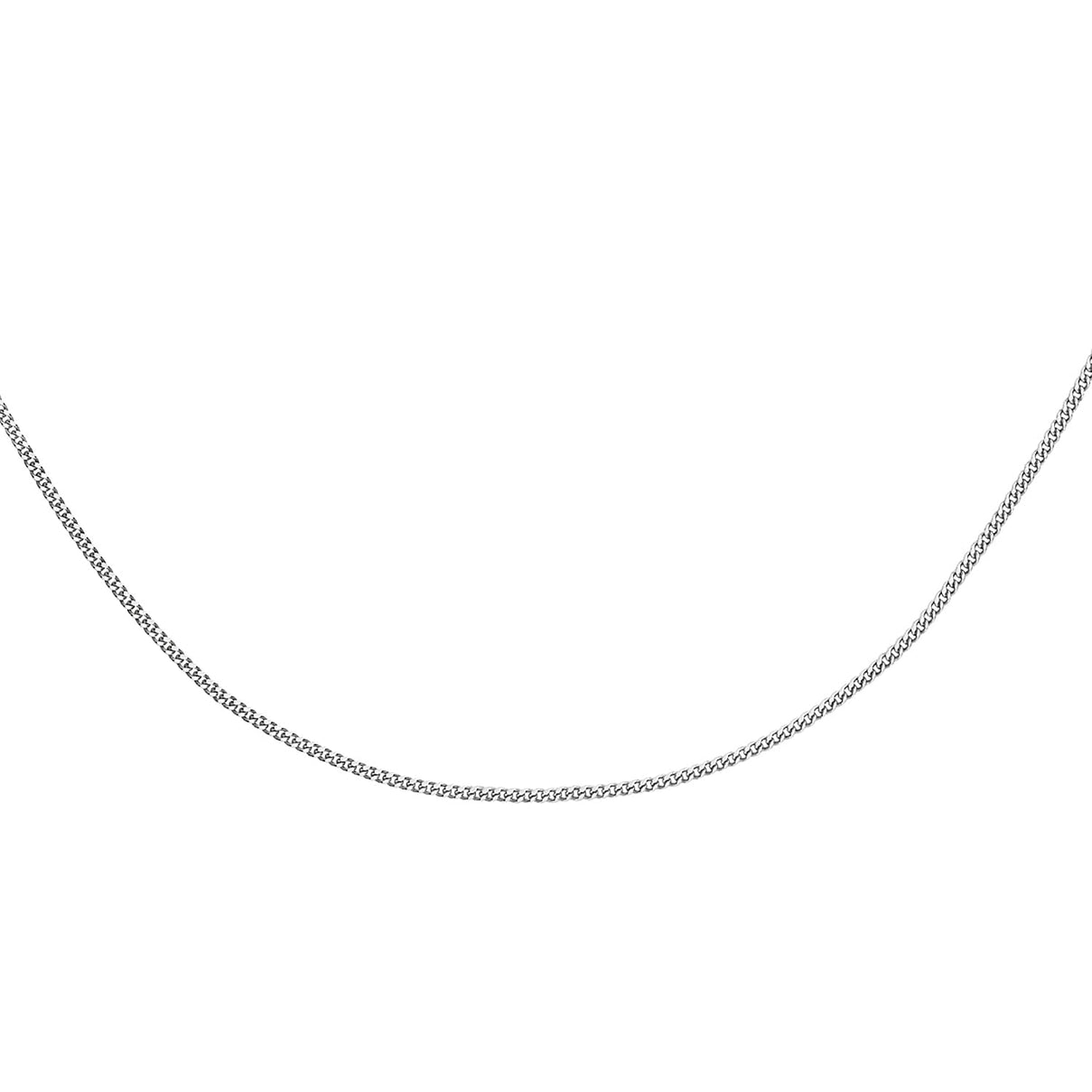 Silver 0.7 MM Curb Chain with Spring Ring Clasp 16"-20 Inch Polished, 0.78 Gms 8105668 1