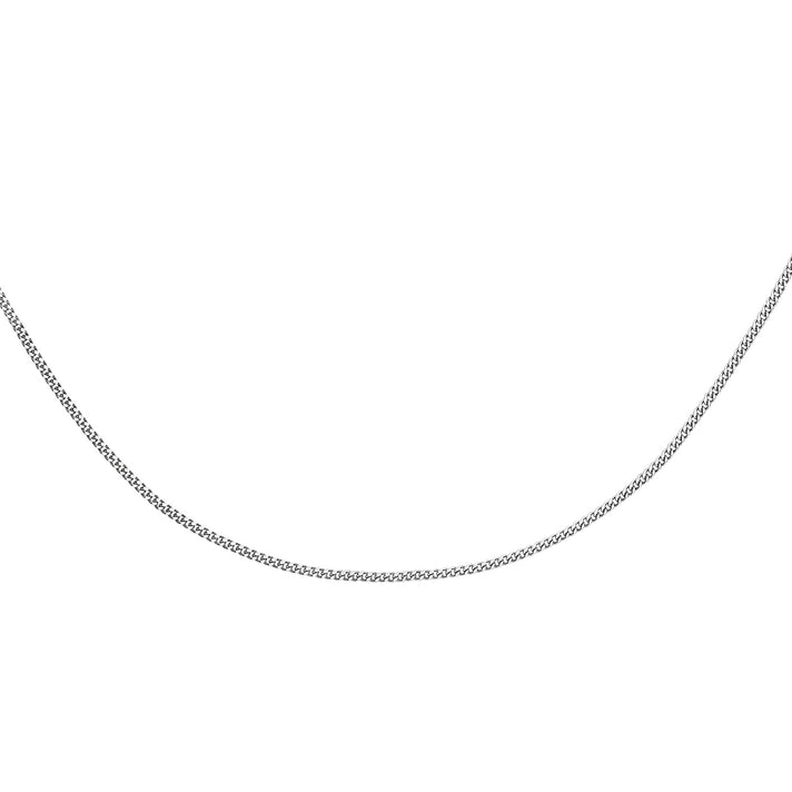 Silver 0.7 MM Curb Chain with Spring Ring Clasp 16"-20 Inch Polished, 0.78 Gms 8105668 2