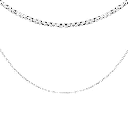 Silver 0.9 MM Box Chain with Spring Ring Clasp 20 Inch Polished, 2.6 Gms 8105451 0