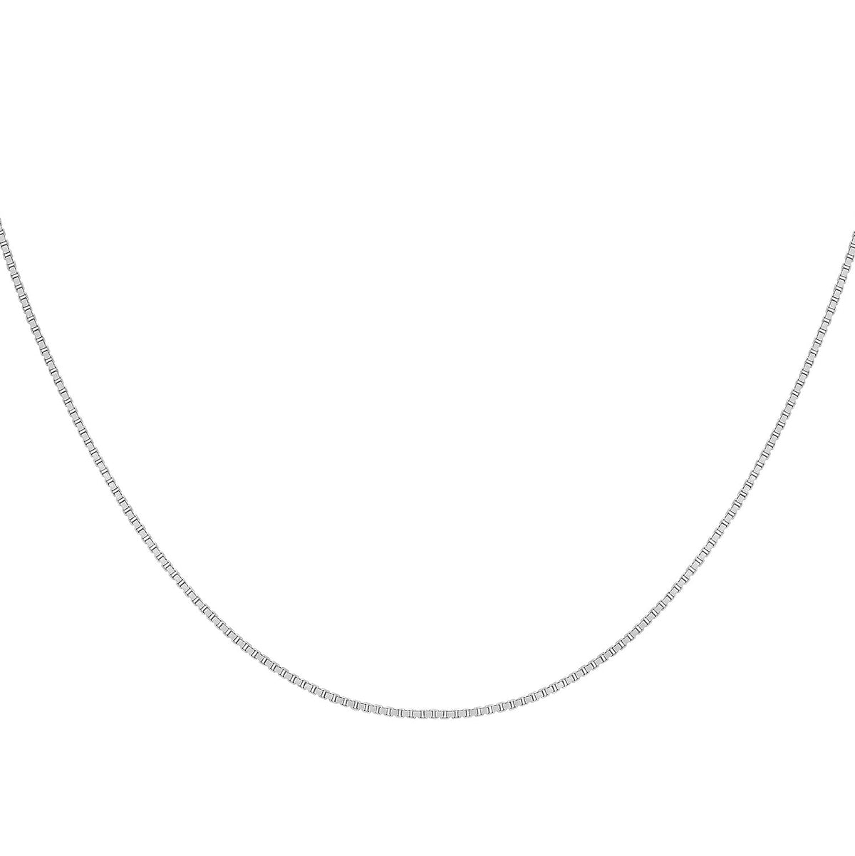 Silver 0.9 MM Box Chain with Spring Ring Clasp 20 Inch Polished, 2.6 Gms 8105451 1