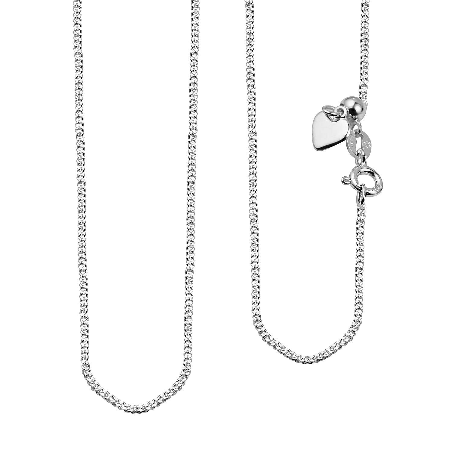 Silver 1.2 MM Curb Chain with Adjustable Clasp 22 Inch Polished, 2.4 Gms 8105683 0