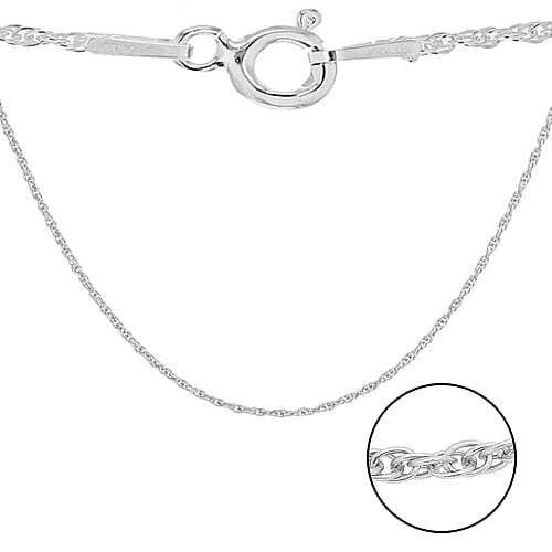 Silver 1.3 MM Pow Chain with Spring Ring Clasp 22 Inch Polished, 2.3 Gms 8105597 0