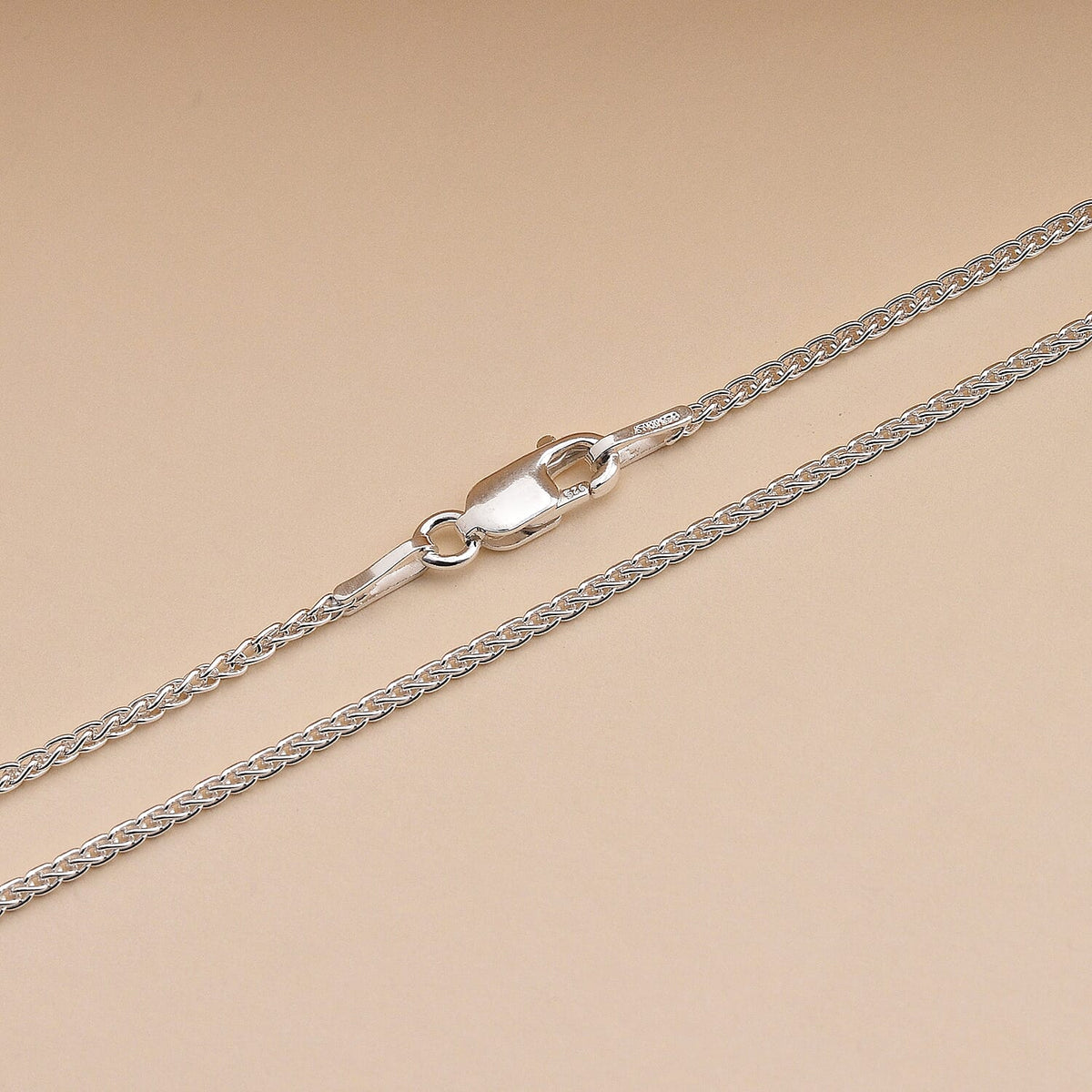 Silver 1.3 MM Spiga Chain with Lobster Clasp 22 Inch Polished, 3.3 Gms 8105416 1