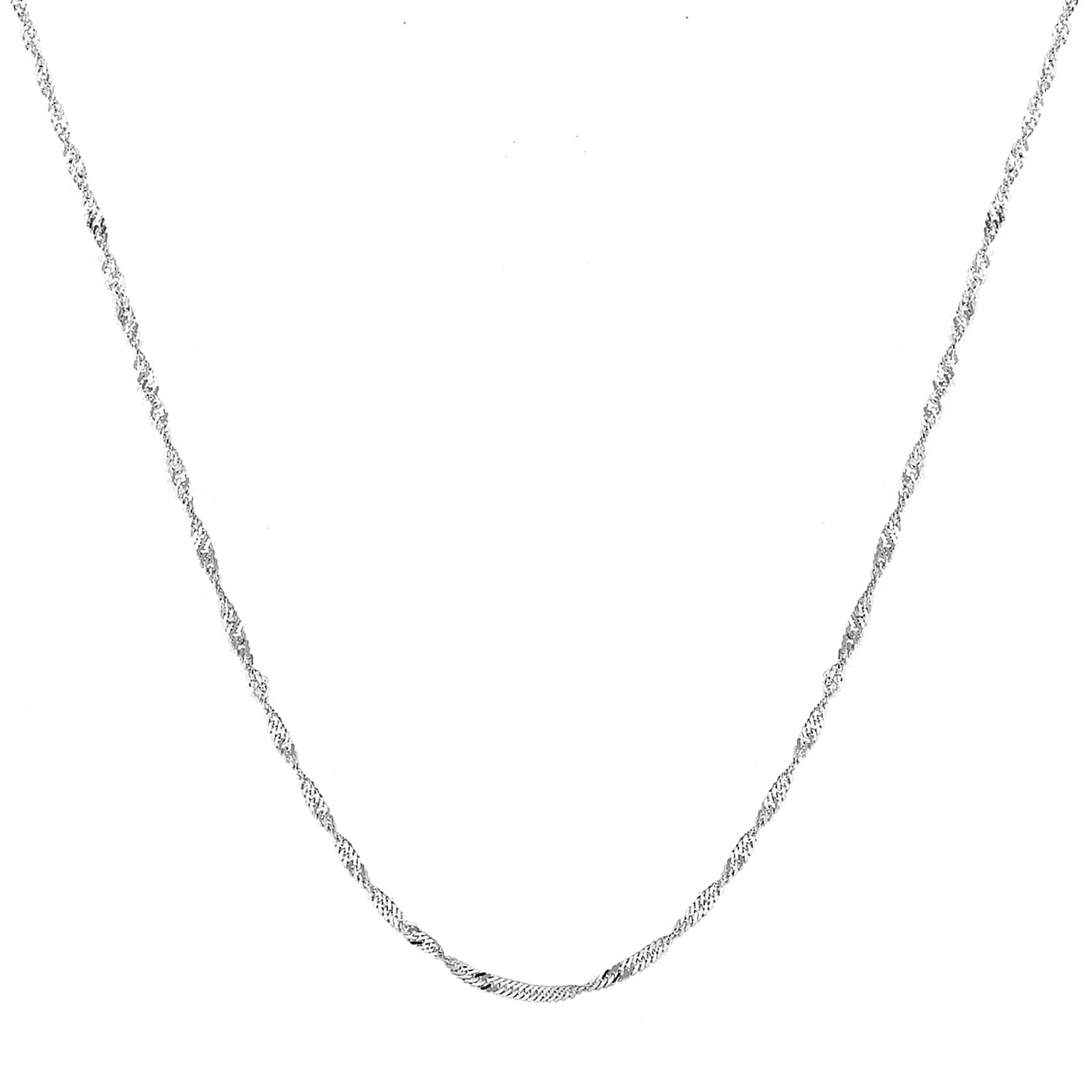 Silver 1.8 MM Curb Chain with Spring Ring Clasp 18 Inch Diamond Cut, 2.1 Gms 8105636 1