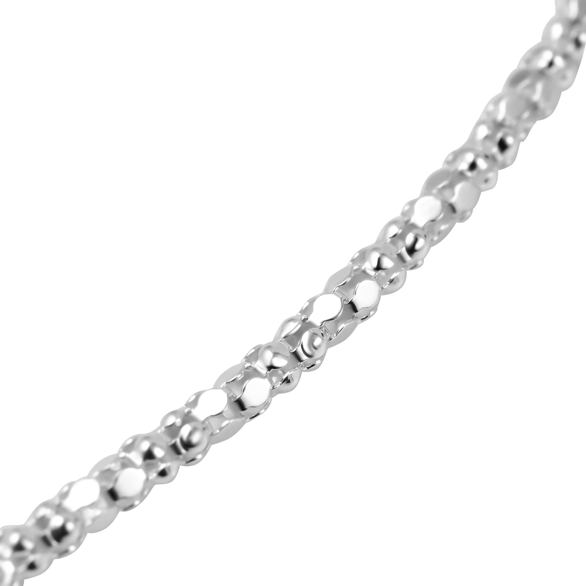Silver 1.9 MM Popcorn Chain with Lobster Clasp 18 Inch Polished, 3.2 Gms 8105495 2