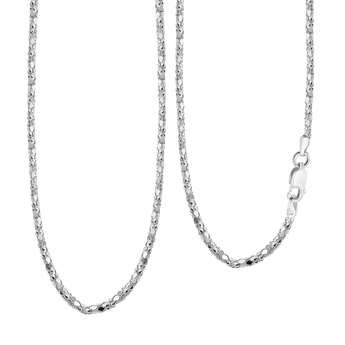 Silver 1.9 MM Popcorn Chain with Lobster Clasp 20 Inch Polished, 3.7 Gms 8105529 0