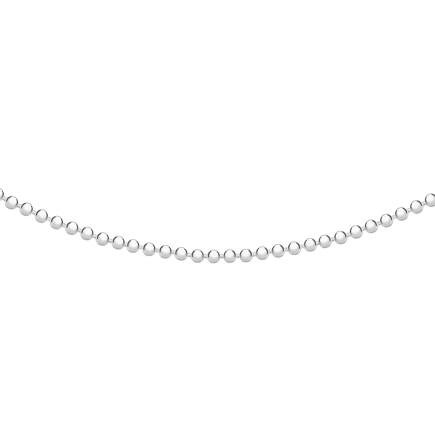 Silver 1 MM Ball Chain with Spring Ring Clasp 18 Inch Polished, 1.7 Gms 8105595 0