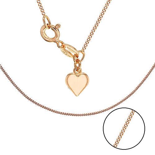 Silver 1 MM Curb Chain with Spring Ring Clasp 18 Inch Gold Plated, 1.7 Gms 8105502 0