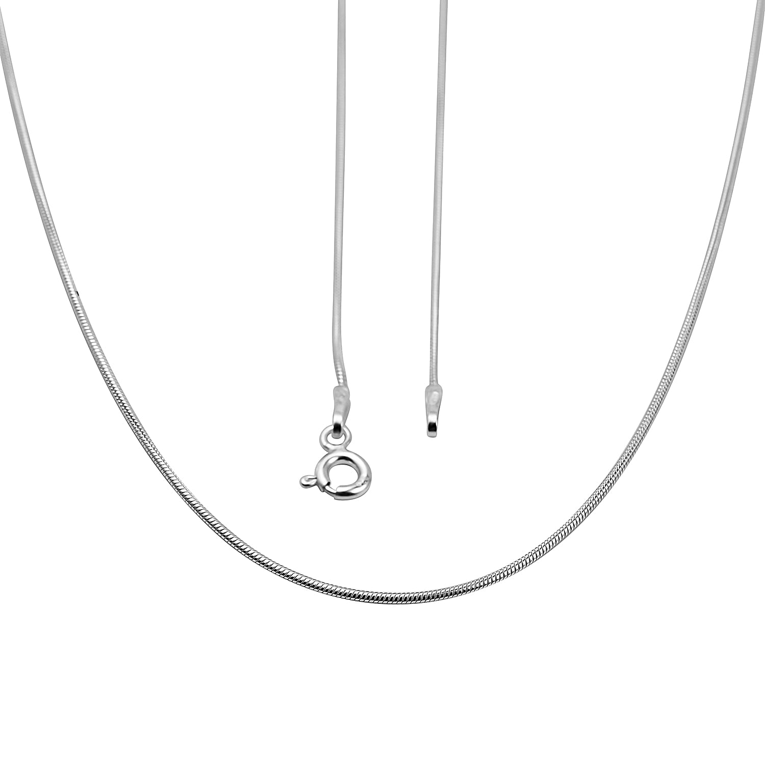 Silver 1 MM Snake Chain with Spring Ring Clasp 24 Inch Polished, 3.9 Gms 8104752 4