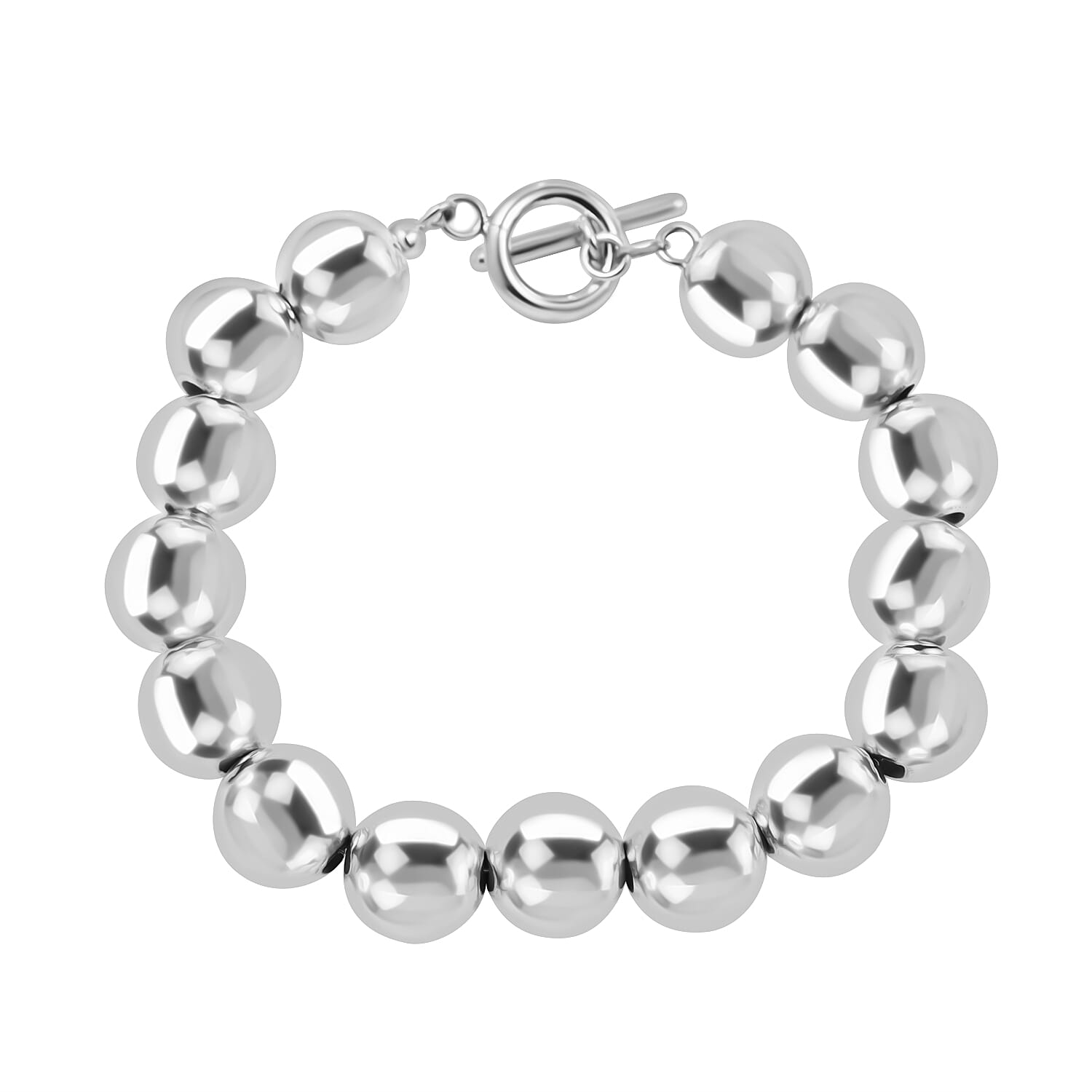 Silver 12 MM Bracelet with T-Bar Clasp 8 Inch Polished, 14.8 Gms 8104747 0
