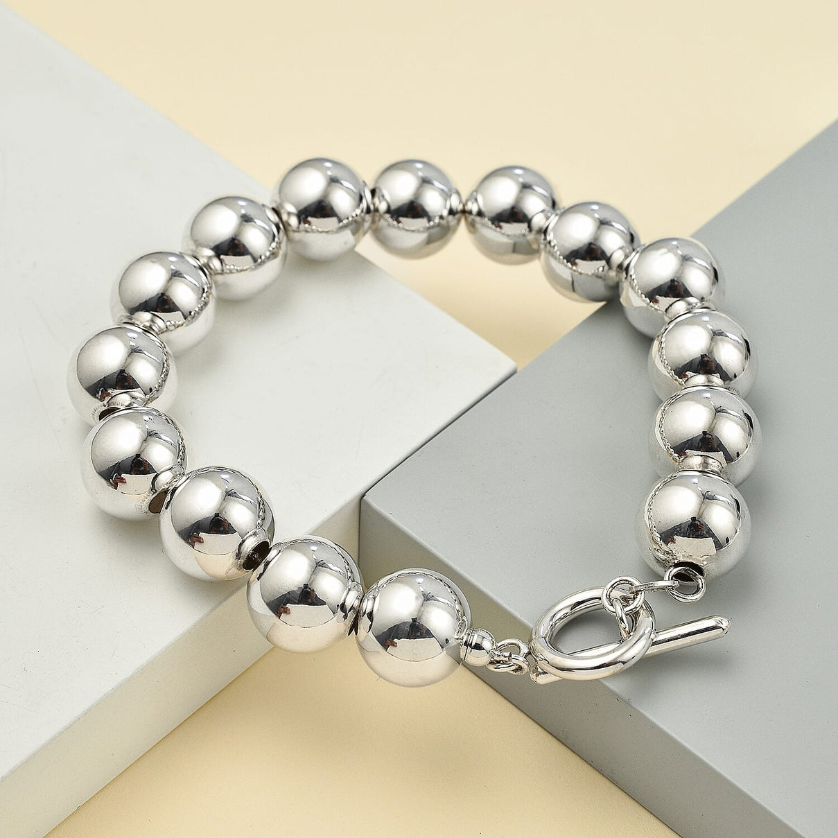 Silver 12 MM Bracelet with T-Bar Clasp 8 Inch Polished, 14.8 Gms 8104747 1
