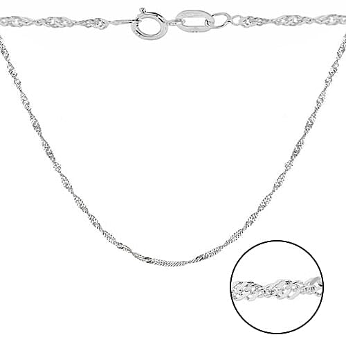 Silver 2.2 MM Curb Chain with Spring Ring Clasp 18 Inch Diamond Cut, 3.8 Gms 8105646 0