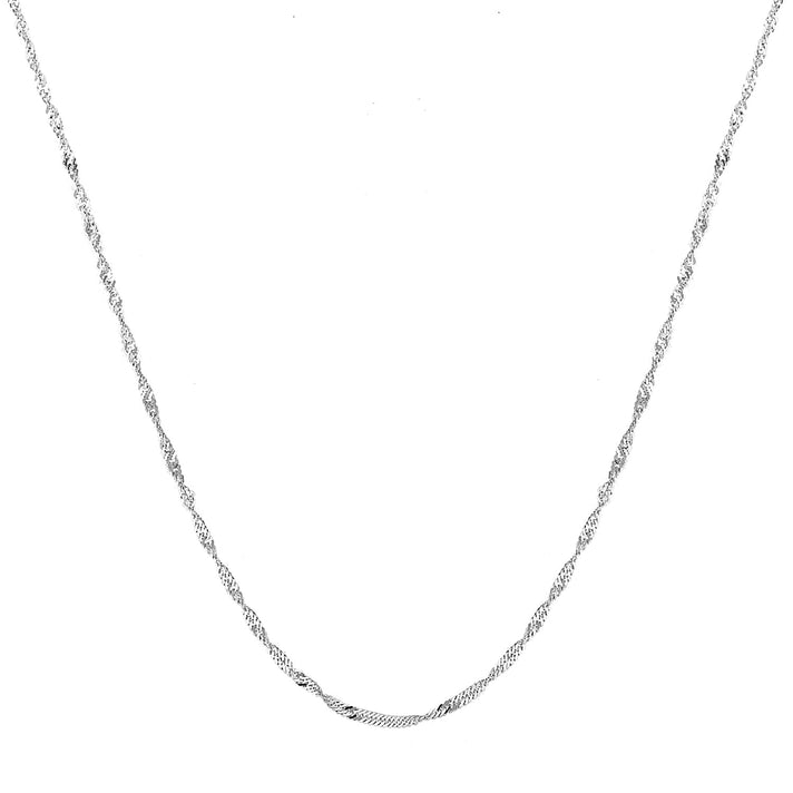 Silver 2.2 MM Curb Chain with Spring Ring Clasp 18 Inch Diamond Cut, 3.8 Gms 8105646 2