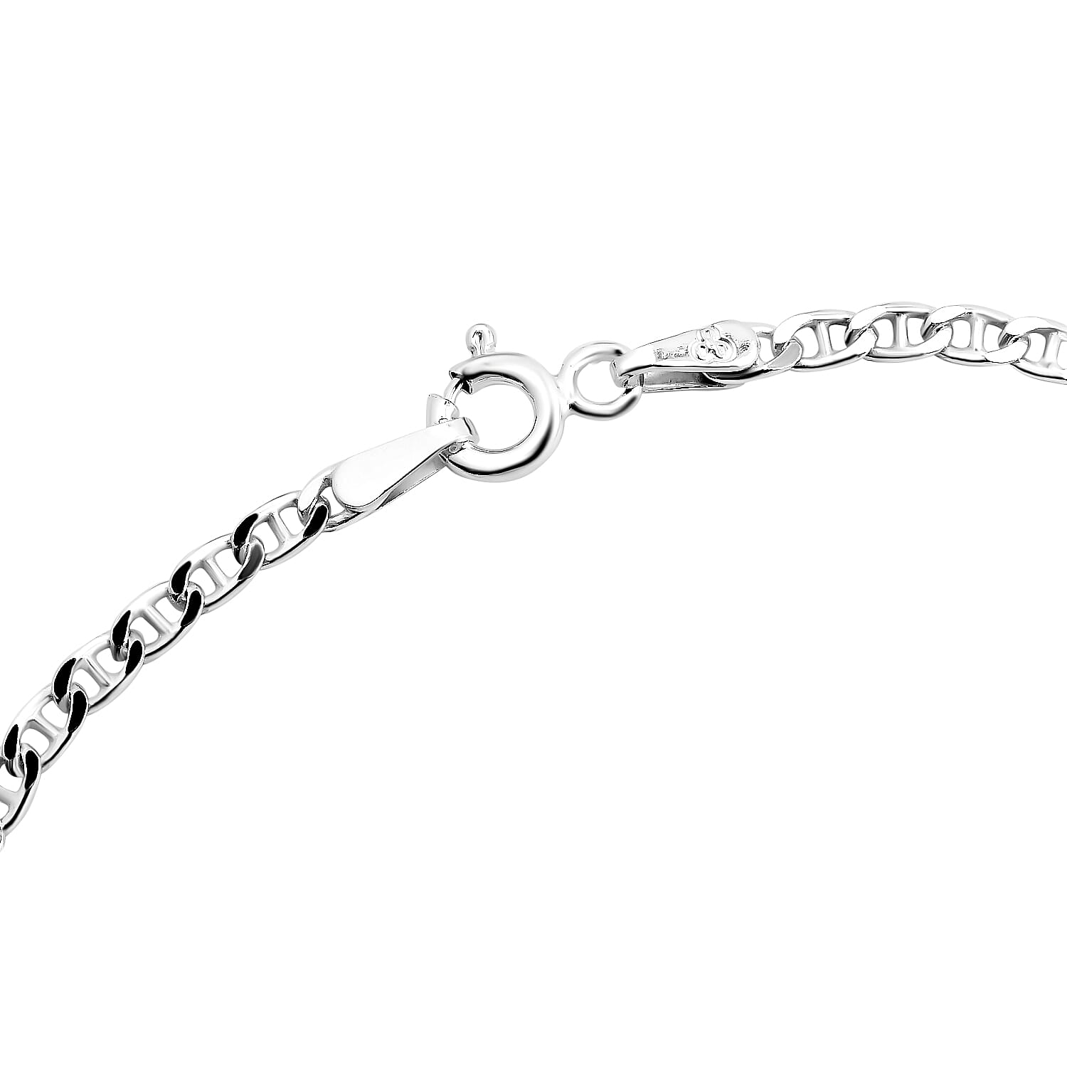 Silver 2.3 MM Bracelet with Spring Ring Clasp 7 Inch Polished, 2 Gms 8104743 2
