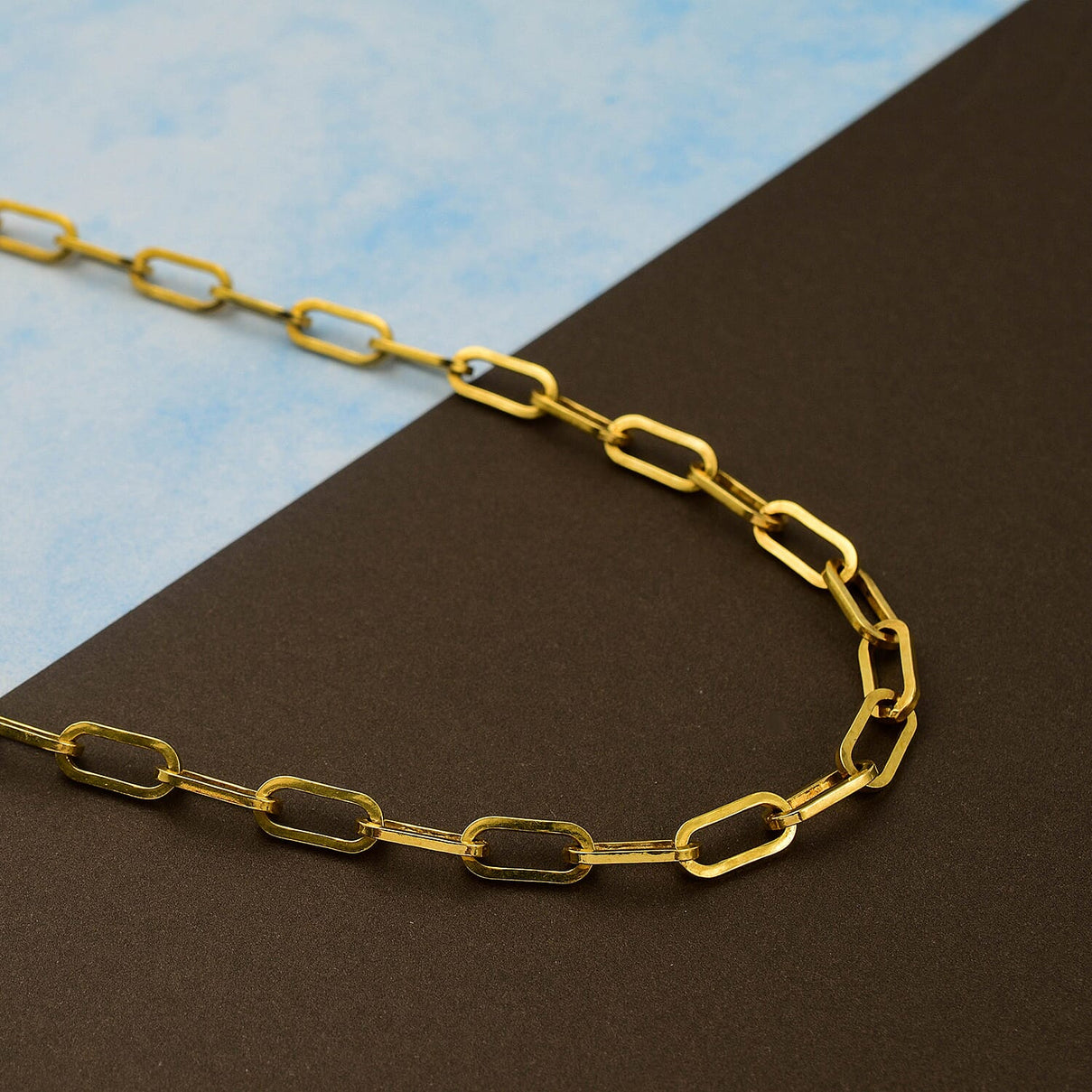 Silver 2.7 MM Paperclip Chain with Lobster Clasp 22 Inch Gold Plated, 7 Gms 8105456 1