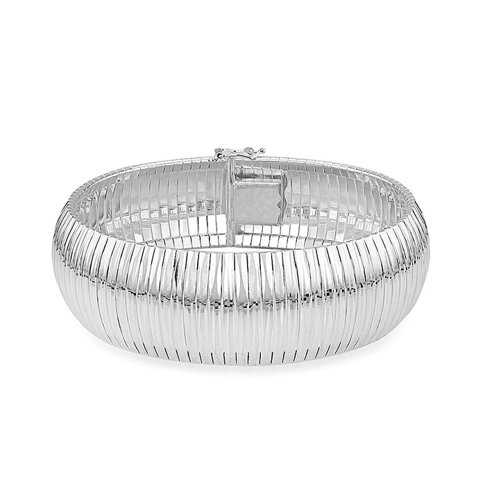 Silver 20.5 MM Cleopatra Bracelet with Box Clasp 7.5 Inch Diamond Cut, 32 Gms 8104751 1