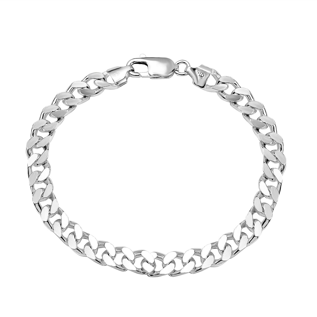 Silver 6.5 MM Curb Bracelet with Lobster Clasp 8 Inch Polished, 17.4 Gms 8104736 0
