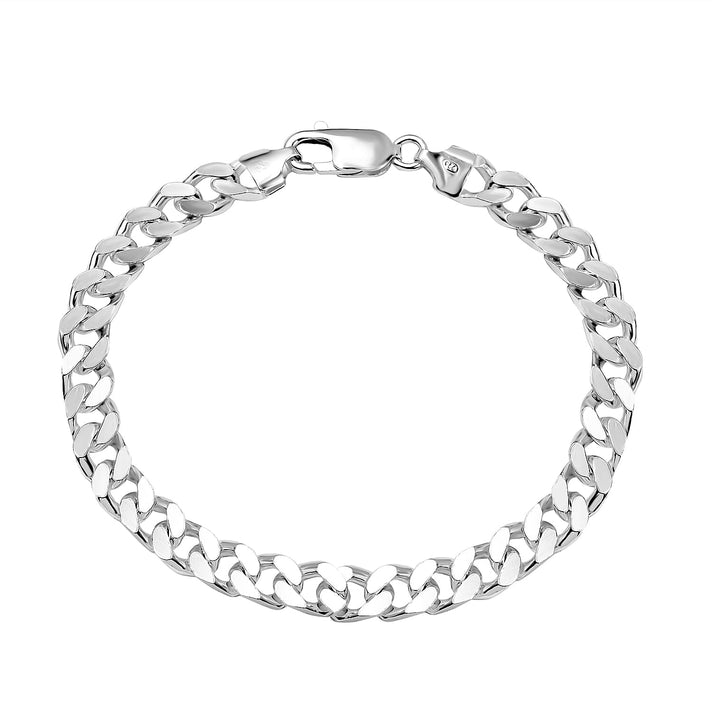Silver 6.5 MM Curb Bracelet with Lobster Clasp 8 Inch Polished, 17.4 Gms 8104736 1