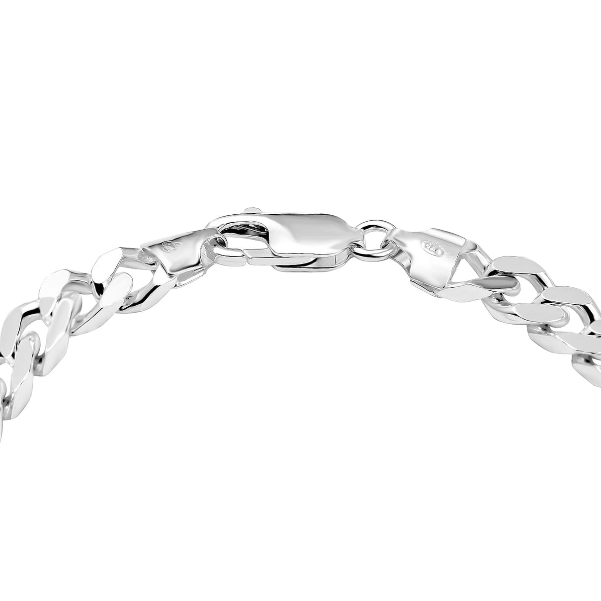Silver 6.5 MM Curb Bracelet with Lobster Clasp 8 Inch Polished, 17.4 Gms 8104736 2