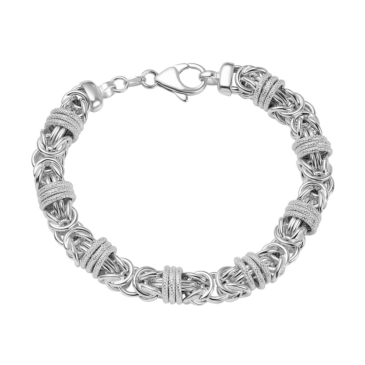 Silver 9.7 MM Fancy Bracelet with Lobster Clasp 8.5 Inch Diamond Cut, 24.5 Gms 8104749 0