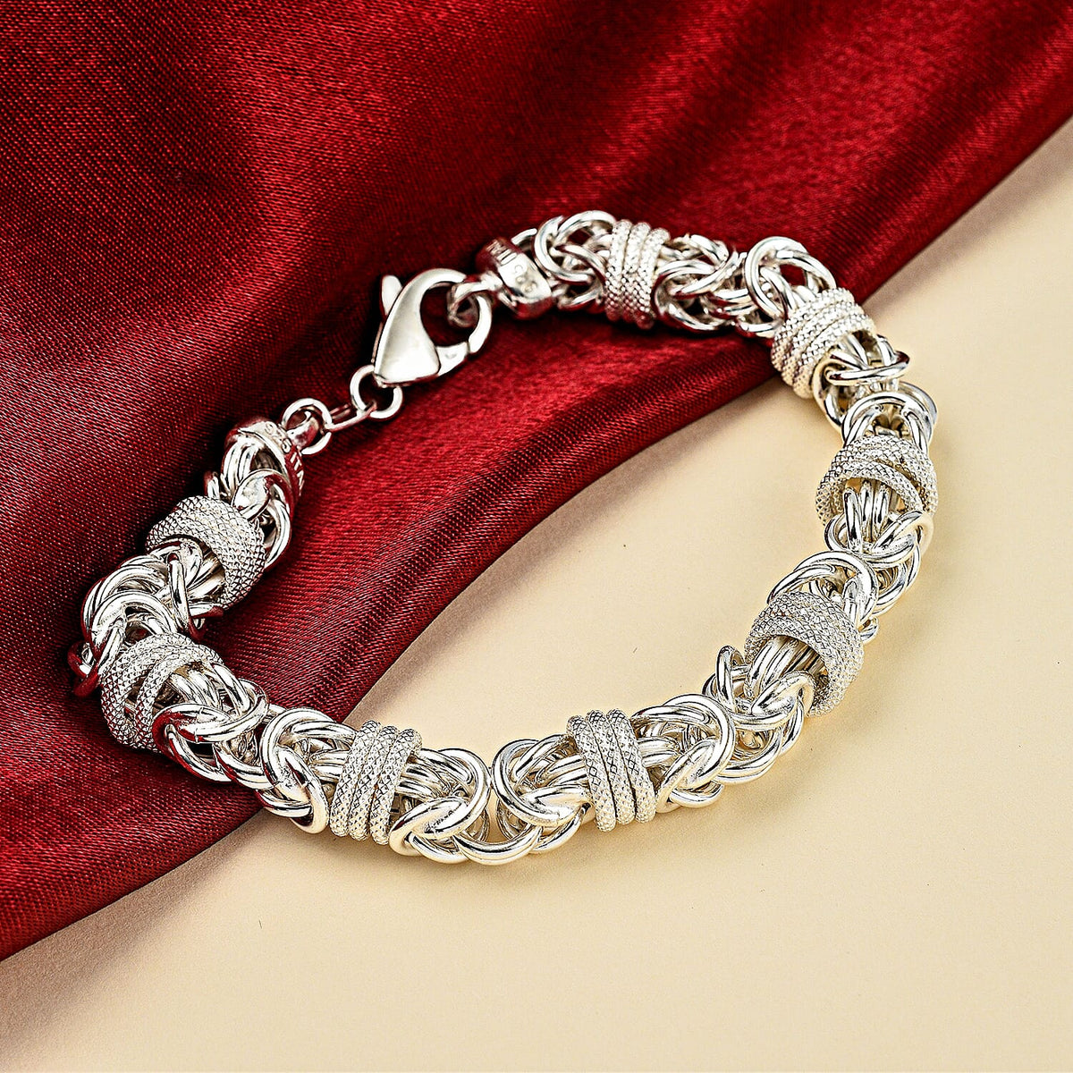 Silver 9.7 MM Fancy Bracelet with Lobster Clasp 8.5 Inch Diamond Cut, 24.5 Gms 8104749 1