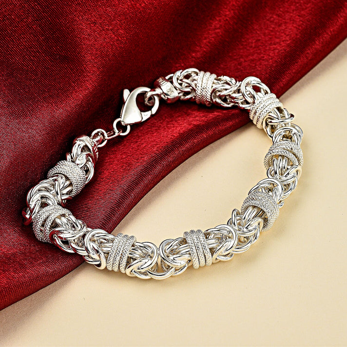 Silver 9.7 MM Fancy Bracelet with Lobster Clasp 8.5 Inch Diamond Cut, 24.5 Gms 8104749 2