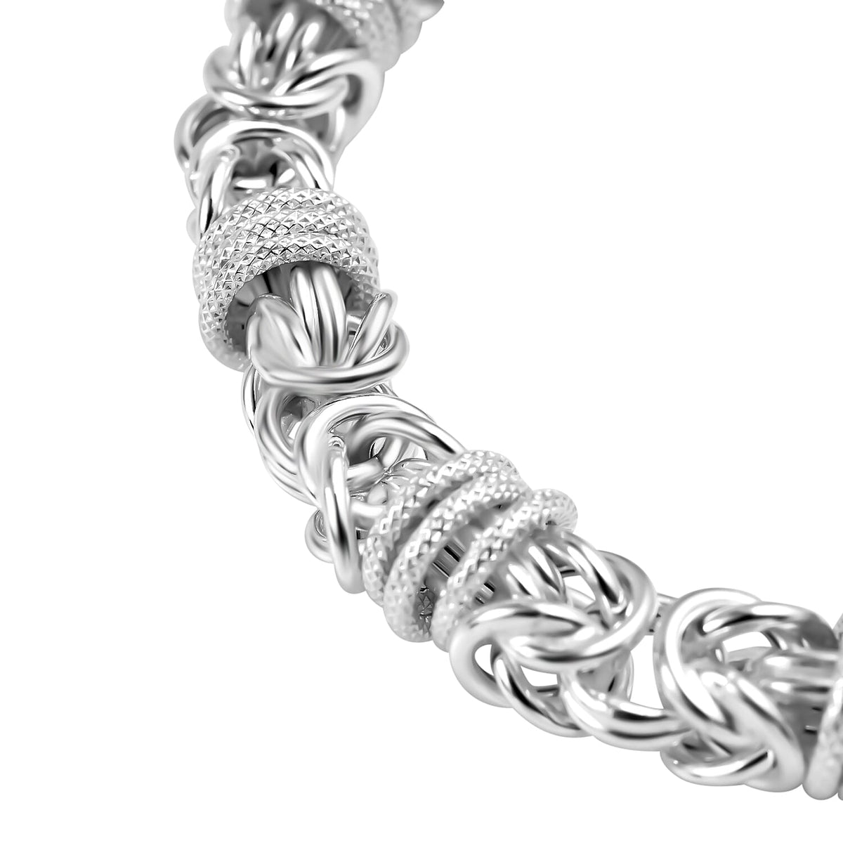 Silver 9.7 MM Fancy Bracelet with Lobster Clasp 8.5 Inch Diamond Cut, 24.5 Gms 8104749 2