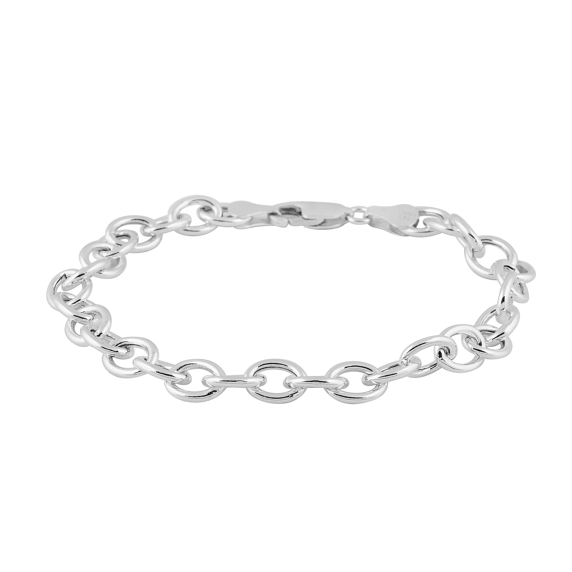 Silver 9 MM Bracelet with Lobster Clasp 8 Inch Polished, 6.1 Gms 8104741 0