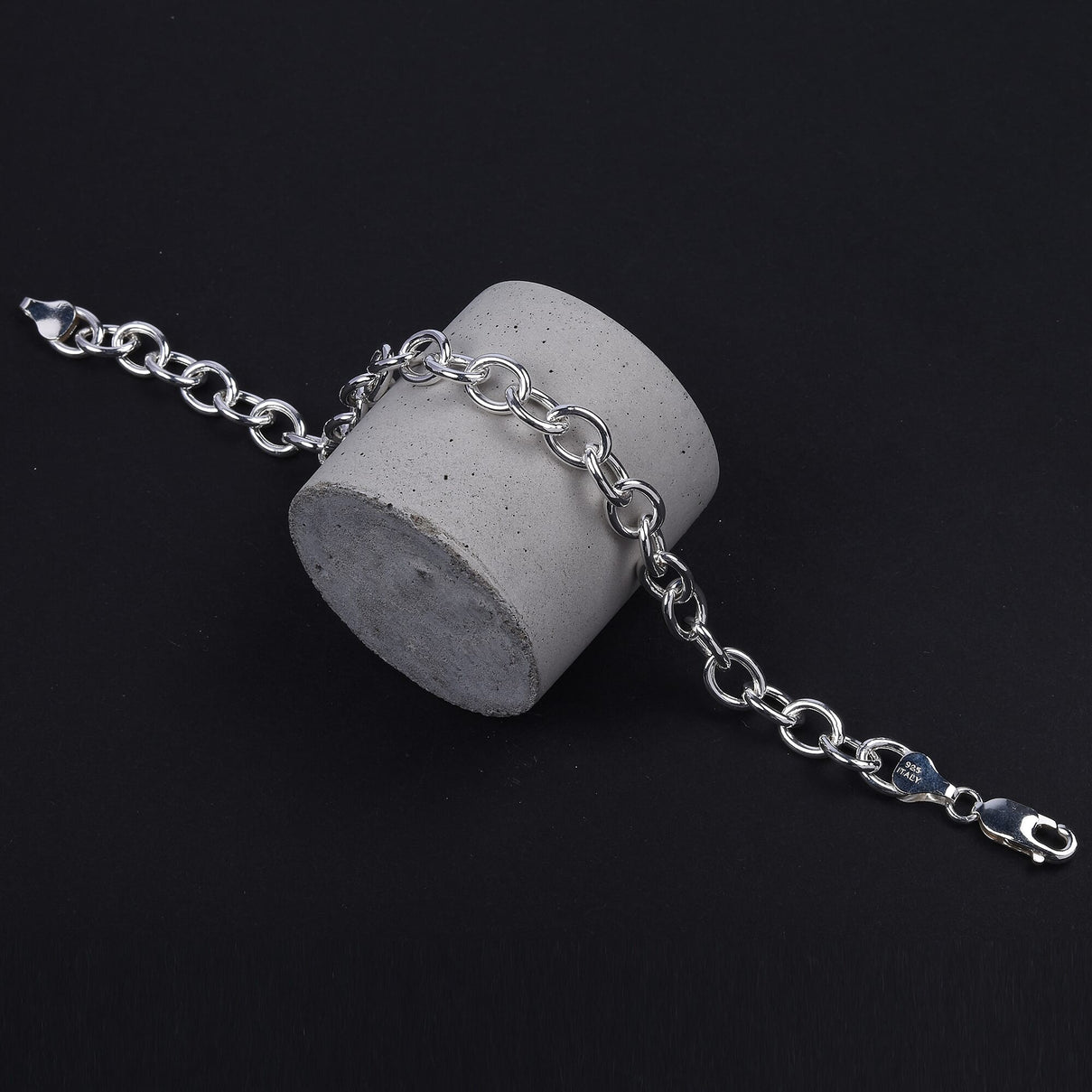 Silver 9 MM Bracelet with Lobster Clasp 8 Inch Polished, 6.1 Gms 8104741 1