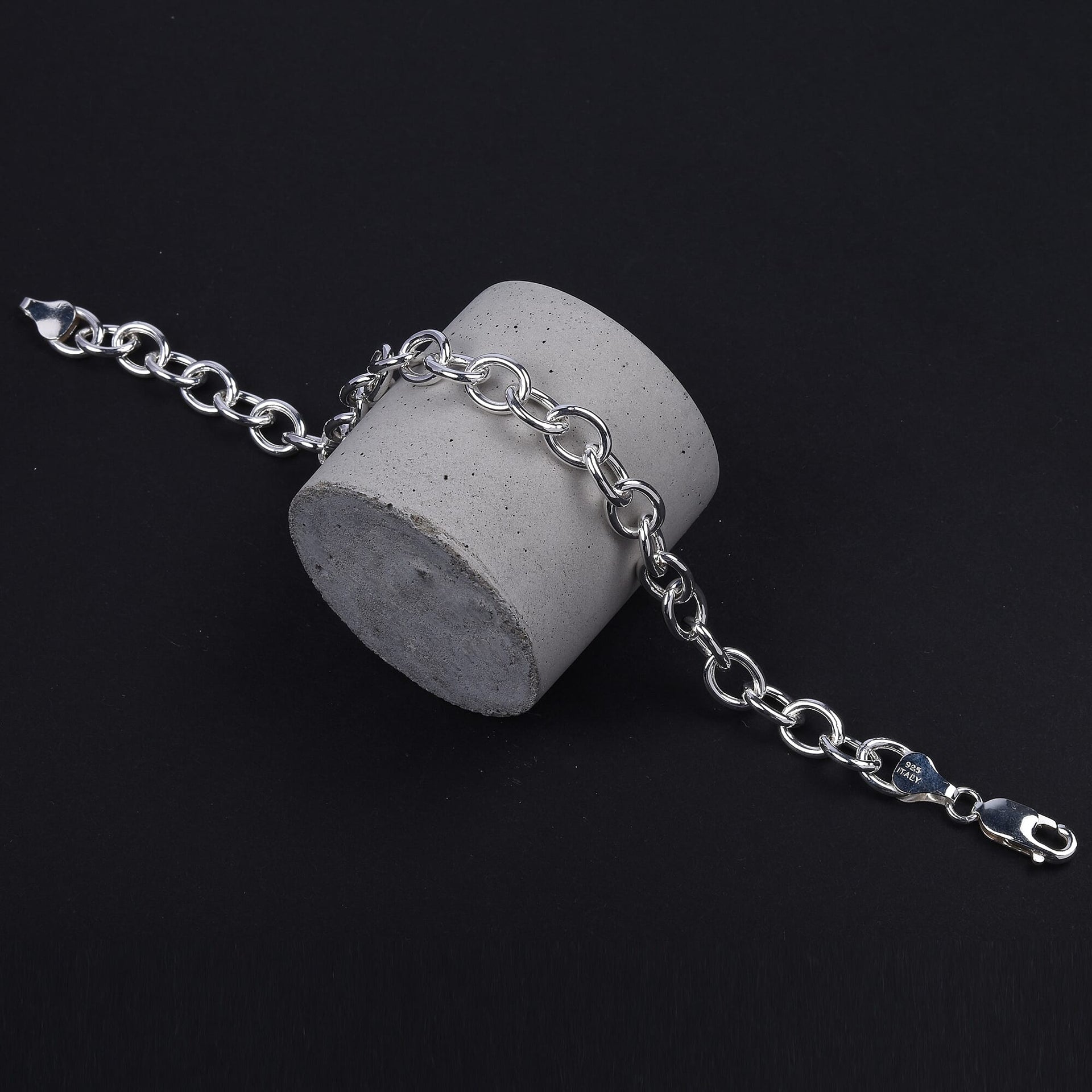 Silver 9 MM Bracelet with Lobster Clasp 8 Inch Polished, 6.1 Gms 8104741 1