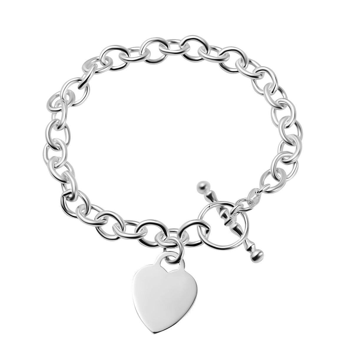 Silver Bracelet with T-Bar Clasp 7.5 Inch Polished, 15.9 Gms 8104745 0