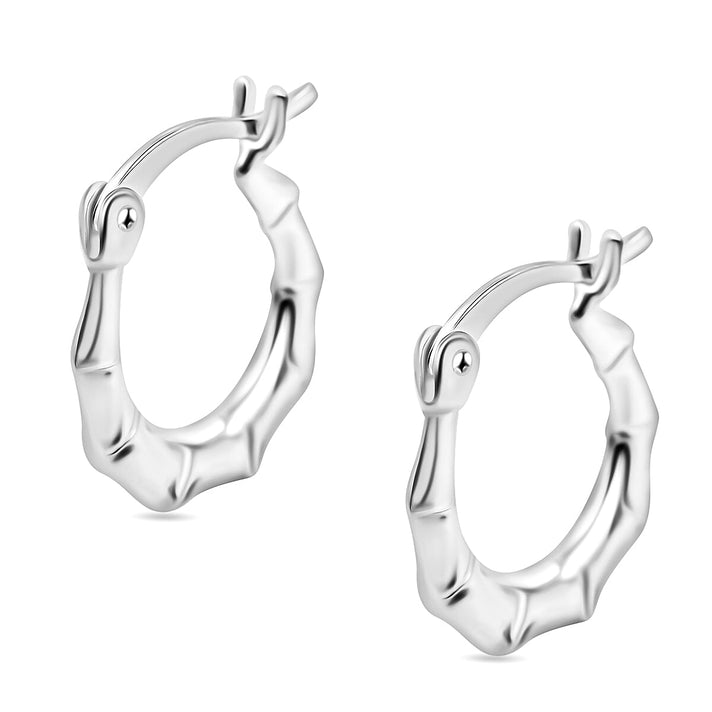 Silver Earrings with Hinged Clasp Polished, 1.1 Gms 8104695 1