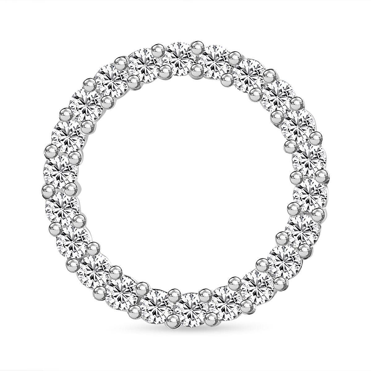 Simulated Diamond Circle Pendant in Sterling Silver with Free Chain 4401841 0