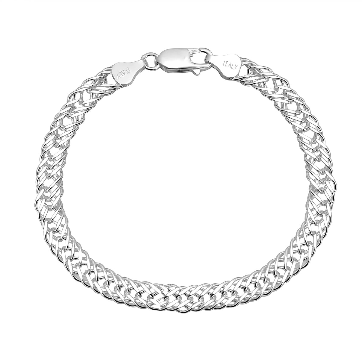 Silver Curb Bracelet with Lobster Clasp 7.5 Inch Polished, 6.1 Gms 8104738 0