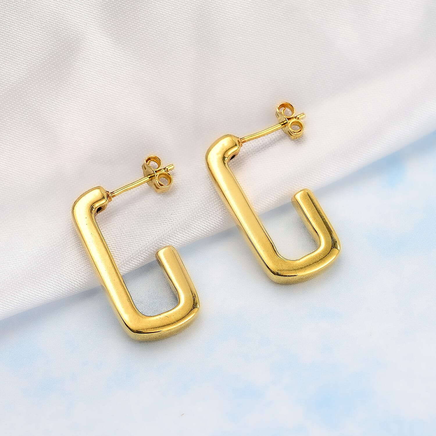 Silver Hoop Earrings with Push Back Clasp Polished, 2.1 Gms 8104696 1