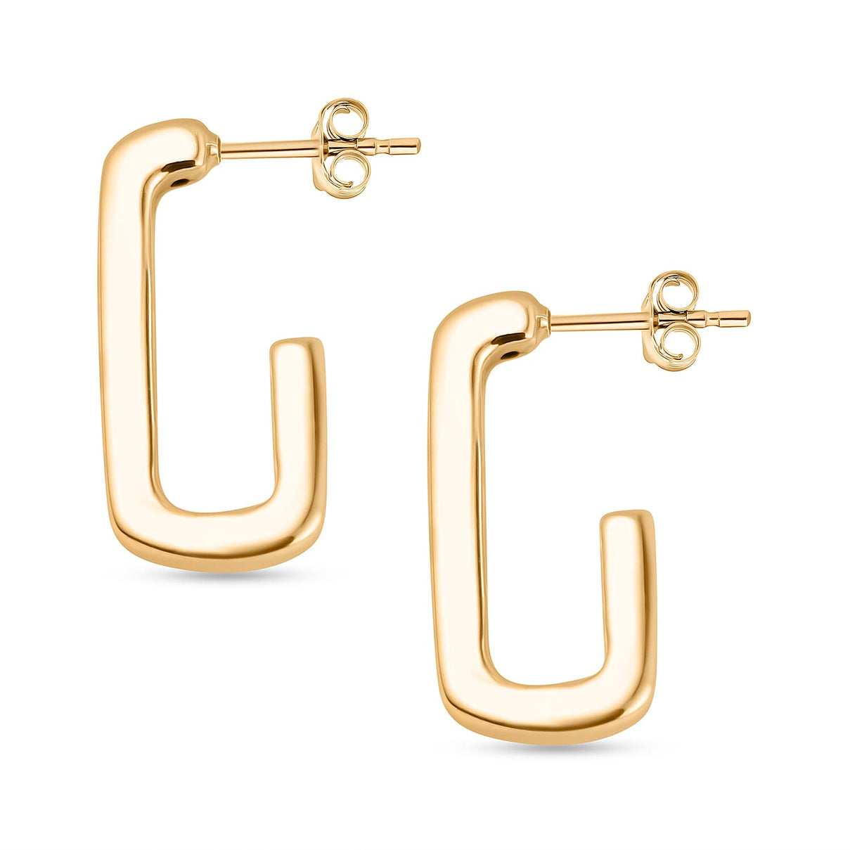 Silver Hoop Earrings with Push Back Clasp Polished, 2.1 Gms 8104696 3