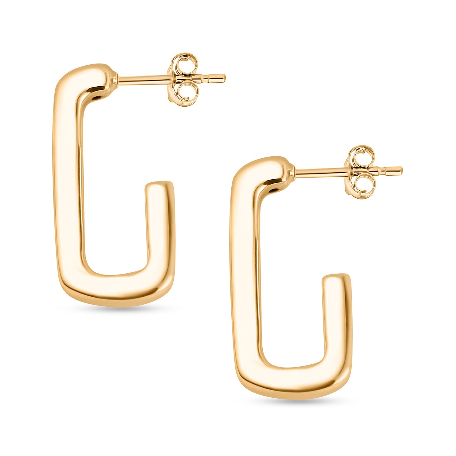 Silver Hoop Earrings with Push Back Clasp Polished, 2.1 Gms 8104696 3