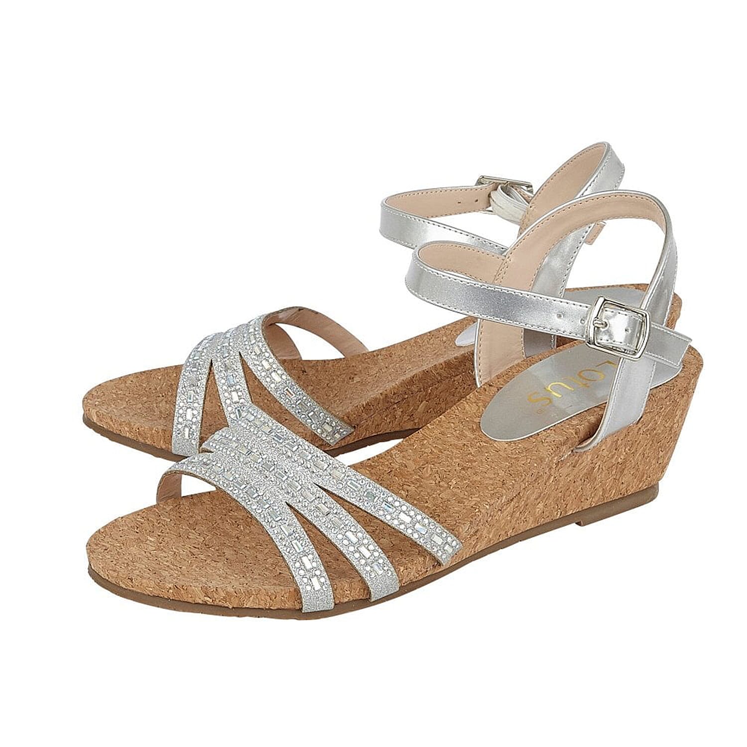 Silver Mandy Wedge Sandals 6080096 0