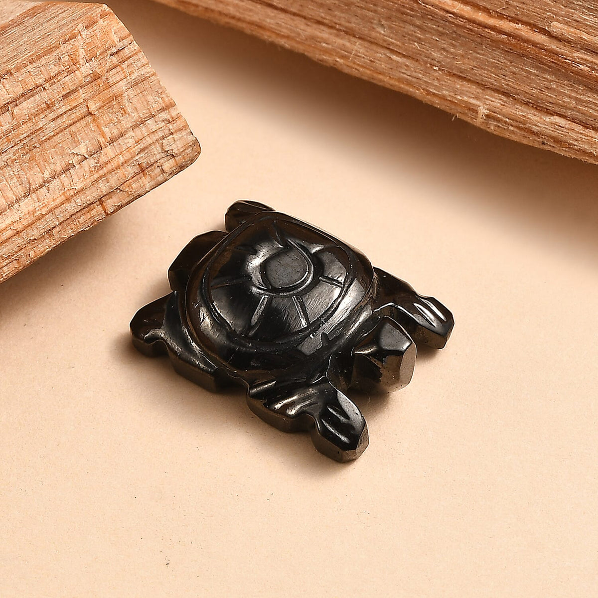 Silver Shungite Turtle Carved Figurine 8.03 Ct. V32664038 2