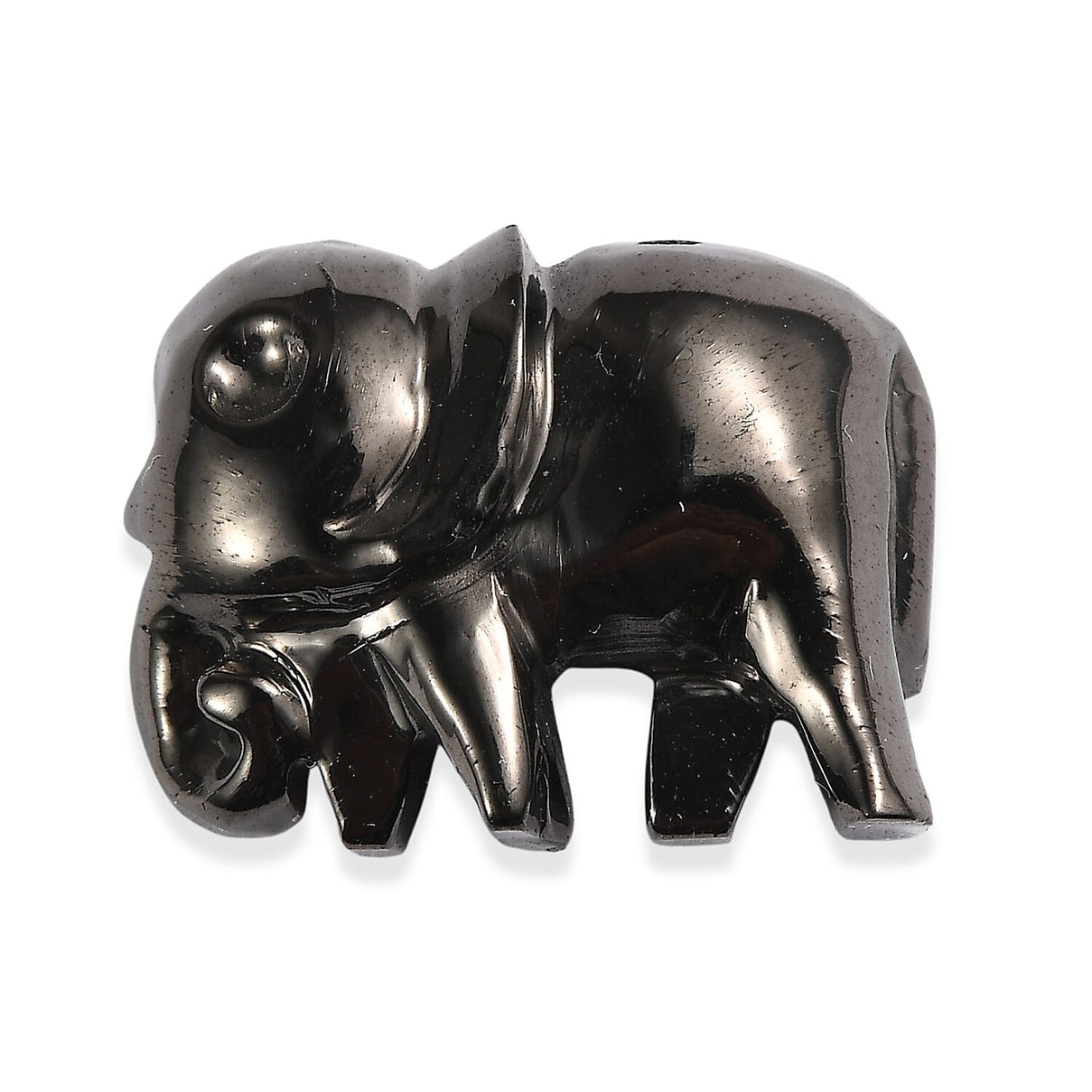 Silver Shungite Elephant Carved Figurine 7.59 Ct. V32529118 0