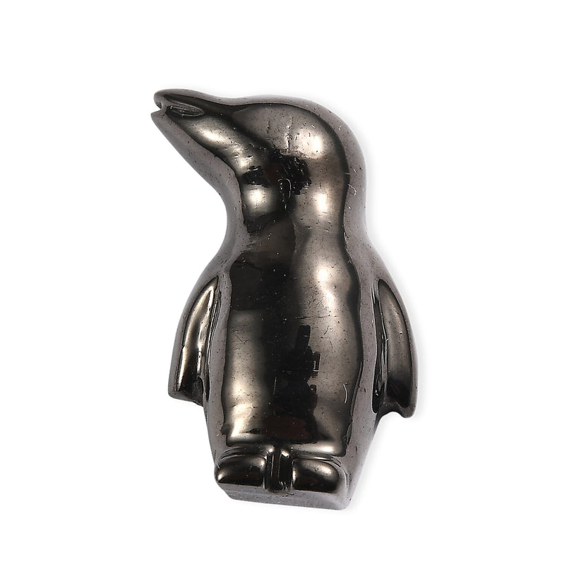 Silver Shungite Penguin Carved Figurine 5.88 Ct.
