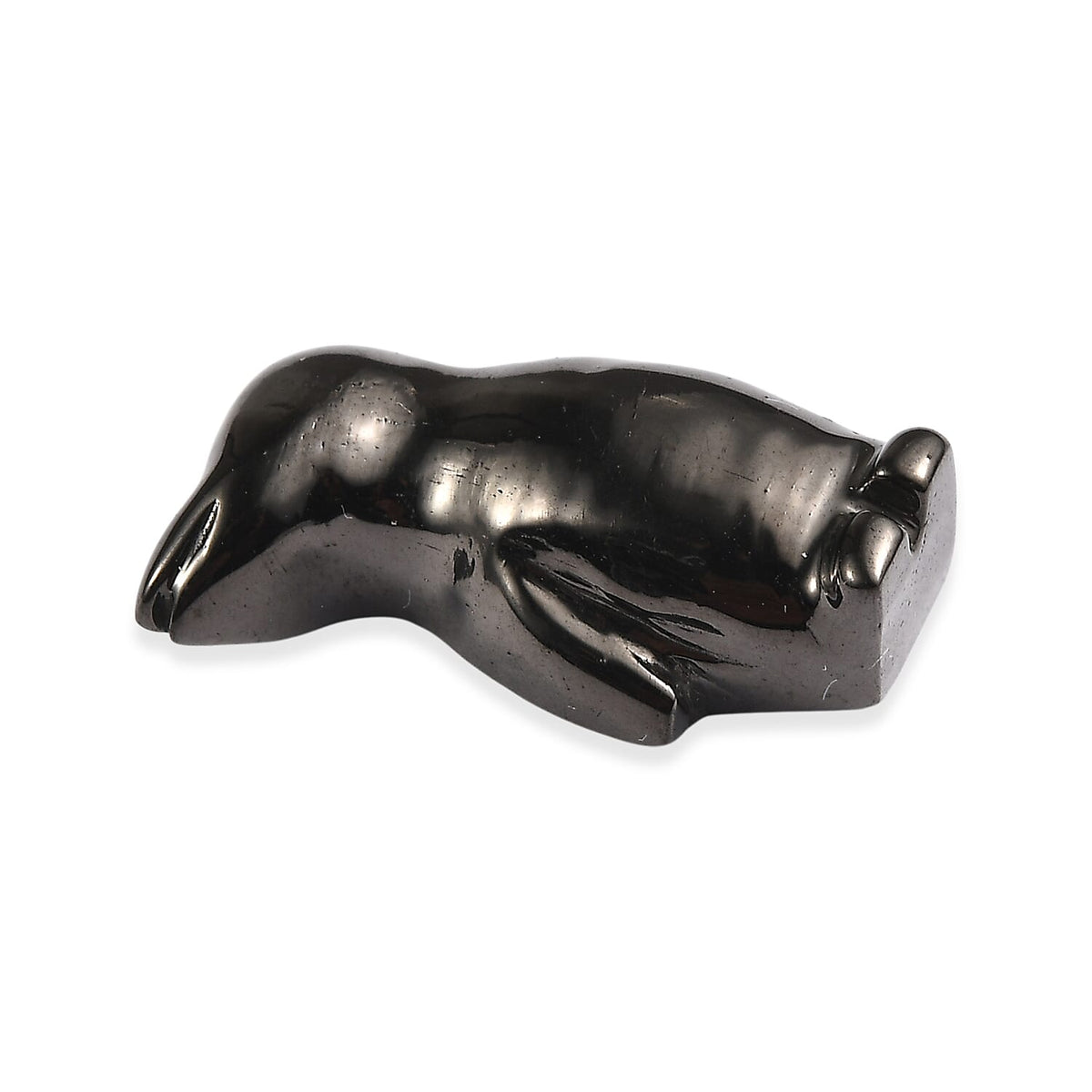Silver Shungite Penguin Carved Figurine 5.88 Ct. V32664374 3