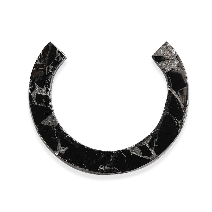 Silver Shungite with Horseshoe Carving 5.44 Ct. 8322821 1