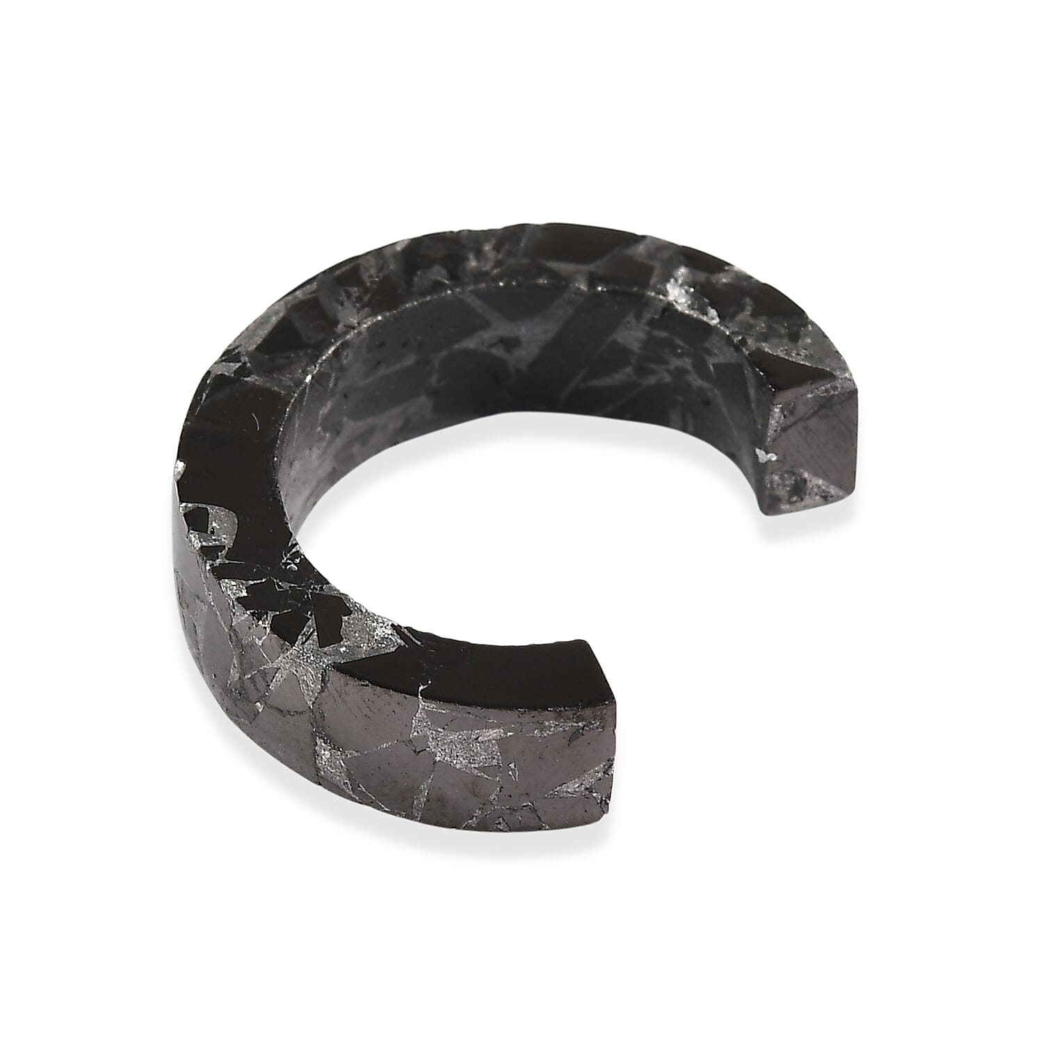 Silver Shungite with Horseshoe Carving 5.44 Ct. V32367180 3