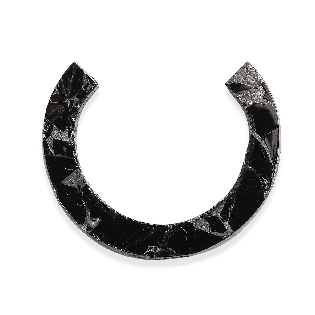 Silver Shungite Horseshoe Carving 5.44 Ct.