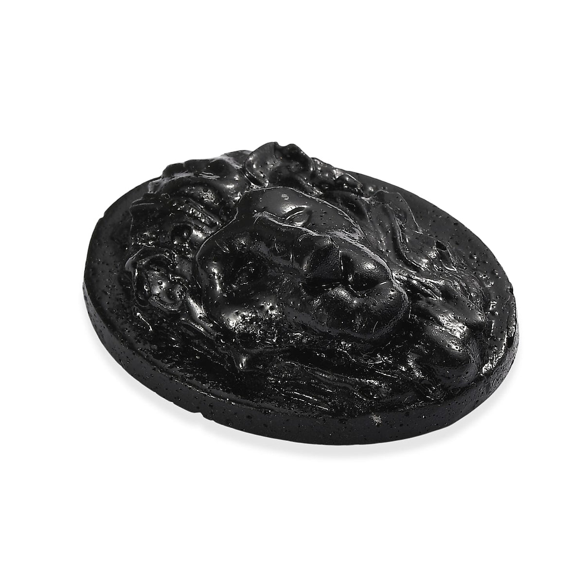 Silver Shungite with Lion Carving 31.38 Ct. V32367398 3